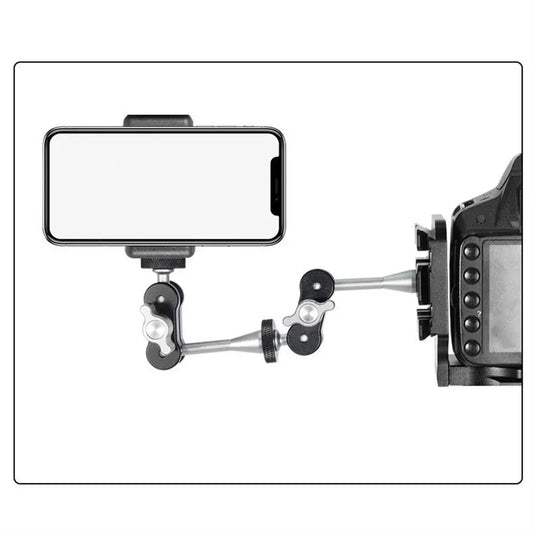 1/4 Inch Screw Camera Magic Arm Aluminum Alloy Double Ball Head Ball Magic Arm Lightweight Adjustment Magic Arm Bracket Peaceful Pleasures Health and Wellness
