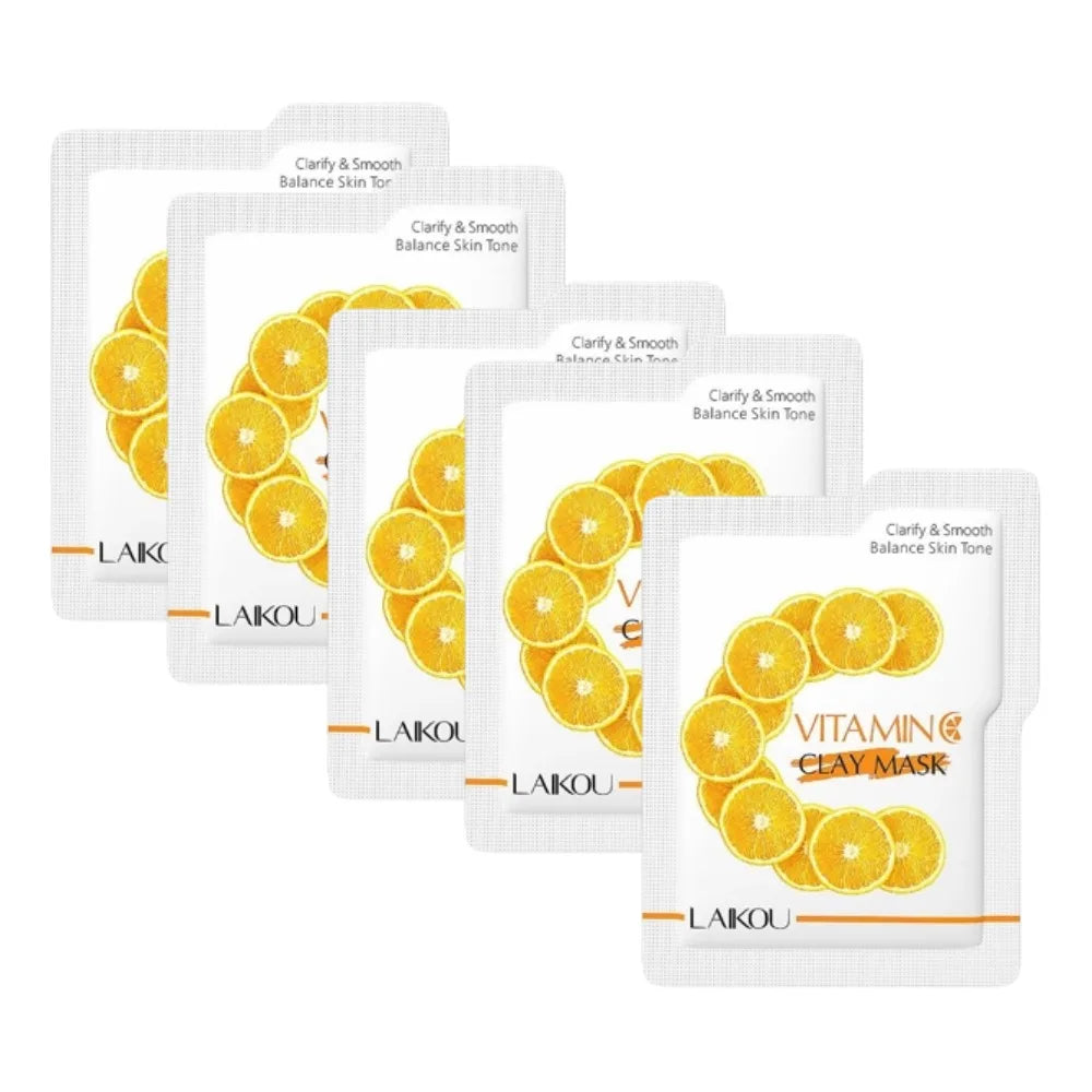 LAIKOU Mud Mask Deep Cleansing Remove Acne Oil Control Mask Hydrating Smooting Face Skin Balance Skin Tone Mud Mask for Women Peaceful Pleasures Health and Wellness vitamin c 5pcs