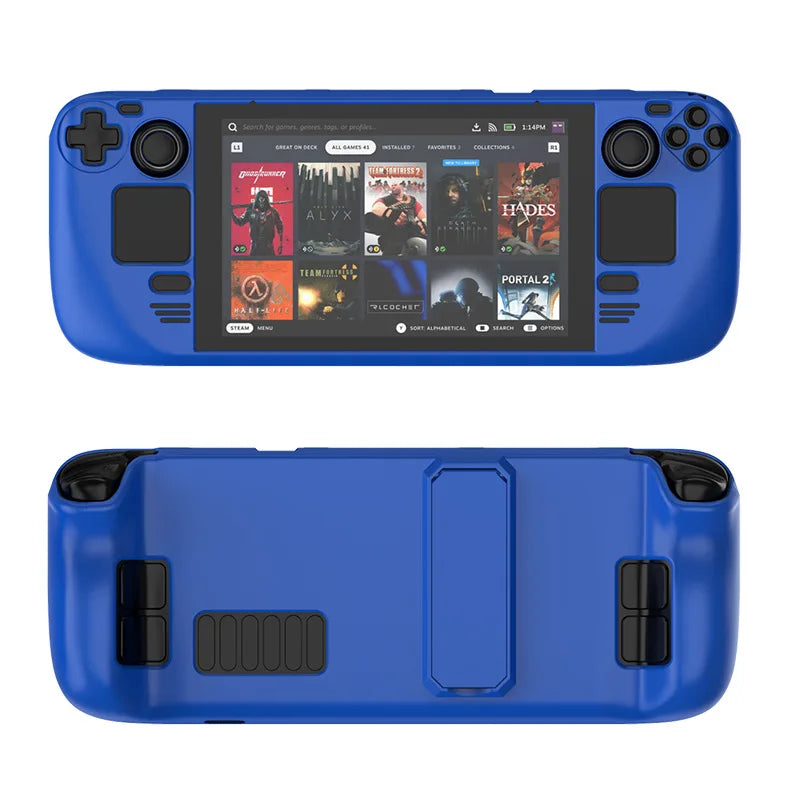 Suitable For Steam Deck Skin-Friendly Feel For Steam Deck Oled Colorful PC Protective Case With Stand Game Console Accessories Peaceful Pleasures Health and Wellness Dark Blue