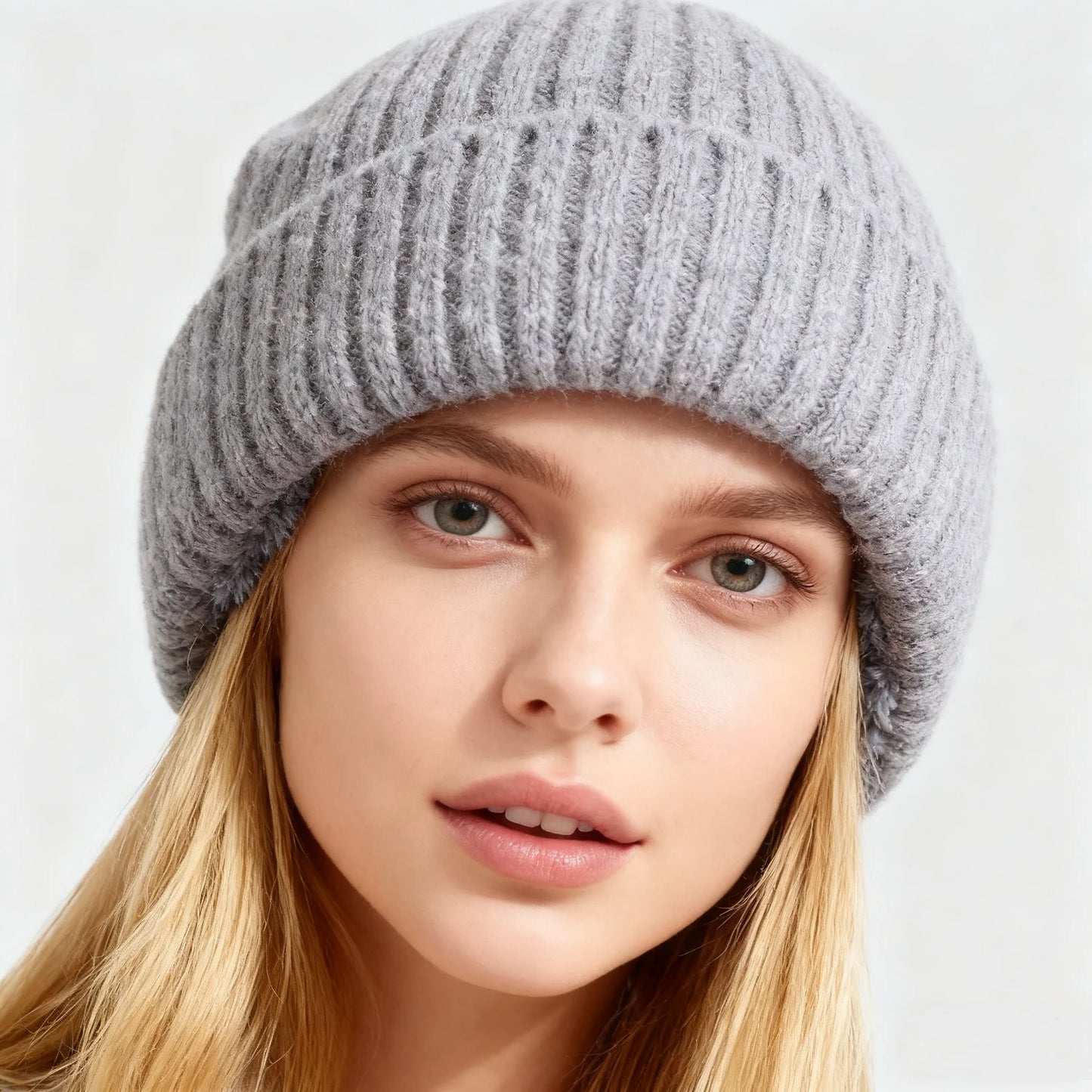 Women's Korean Knit Beanie – Soft Elastic Dome Cap