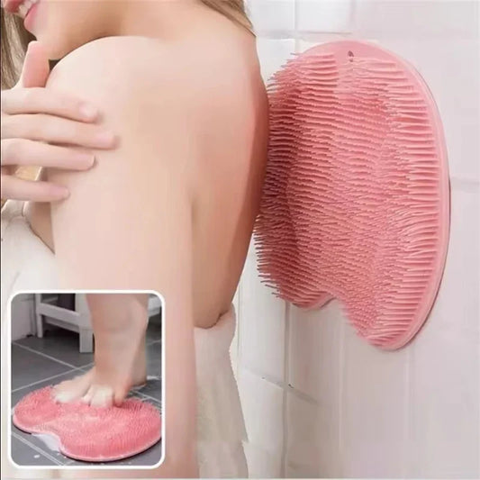 Silicone Foot Scrubber & Back Massage Pad for Shower Silicone Bath Scrubber Oasis Select