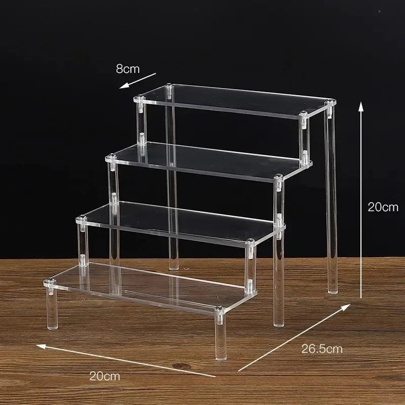 Iridescent Acrylic Display Riser Stand 1–5 Tier Shelf Organizer