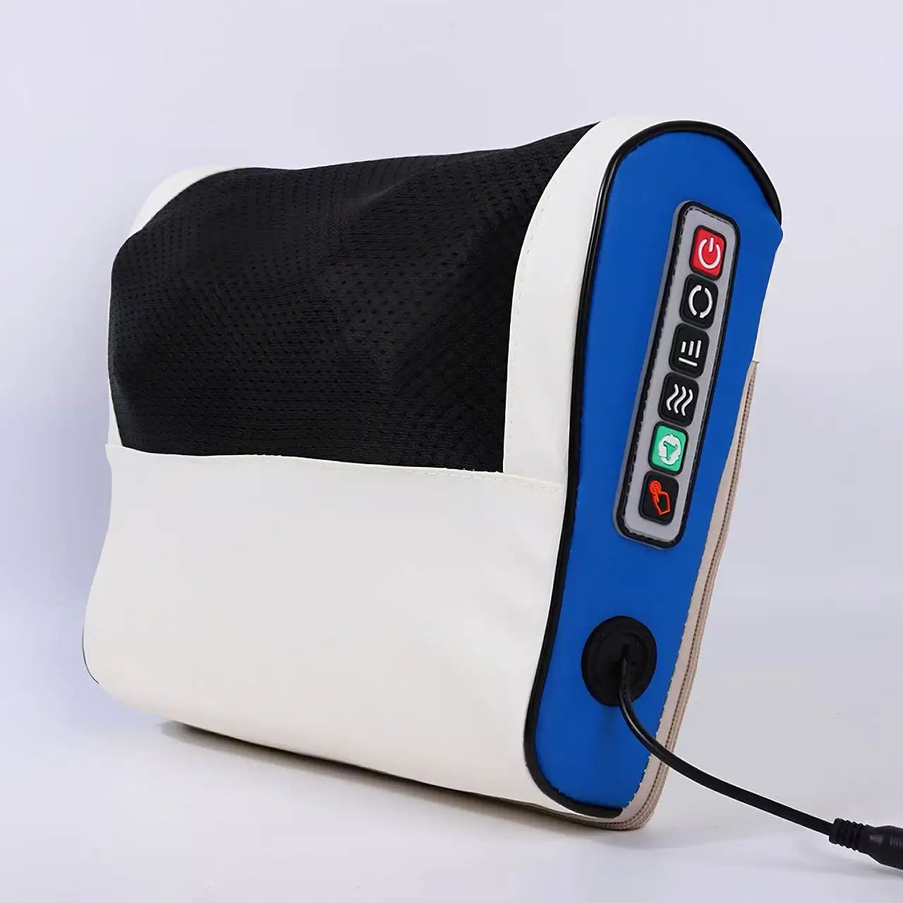 Multifunctional Shiatsu Neck Massage Pillow with Heat for Neck Shoulder Waist Back Full Body Massage Relax at Home Office Peaceful Pleasures Health and Wellness White 6 Buttons