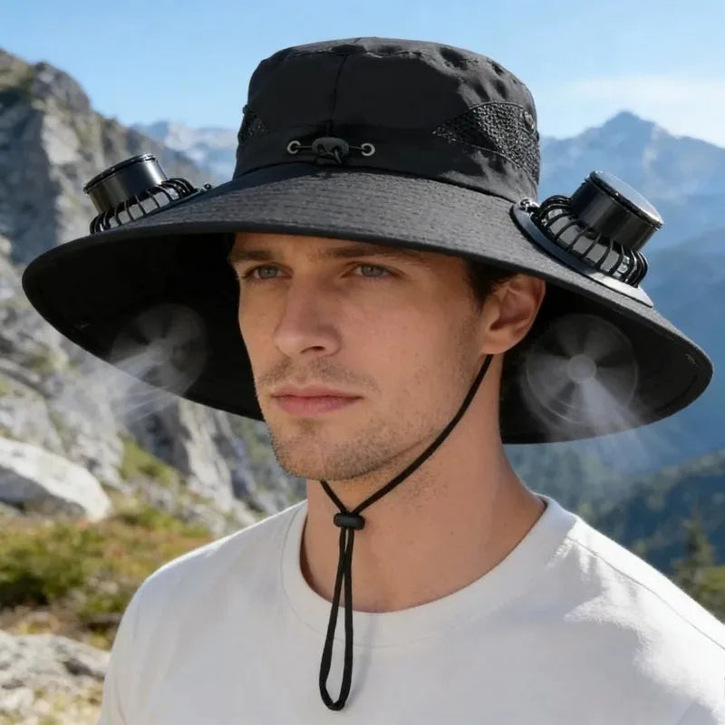 Solar Powered Fan Sun Hat – UV Protection Cooling Bucket Hat