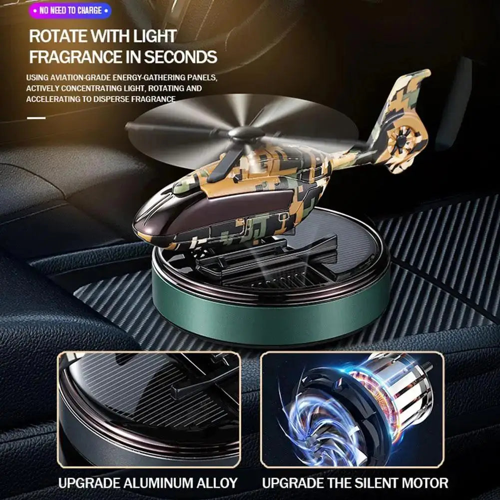 Car Solar Air Freshener Airplane Solar Helicopter Interior Accessories Trim Propeller Rotary Perfume Diffuser Deodorant Peaceful Pleasures Health and Wellness