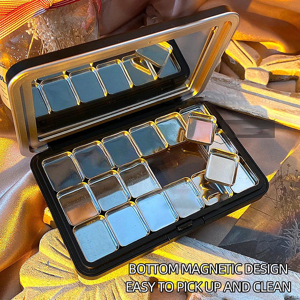 18 Grid Watercolor Pigment Packaging Mini Handmade Moisturizing Storage Box Magnetic Empty Watercolor Palette Nail Art Supplies Peaceful Pleasures Health and Wellness