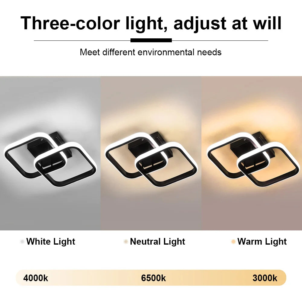 RUNTOIN 2-Ring LED Ceiling Light | Modern Minimalist Lamp