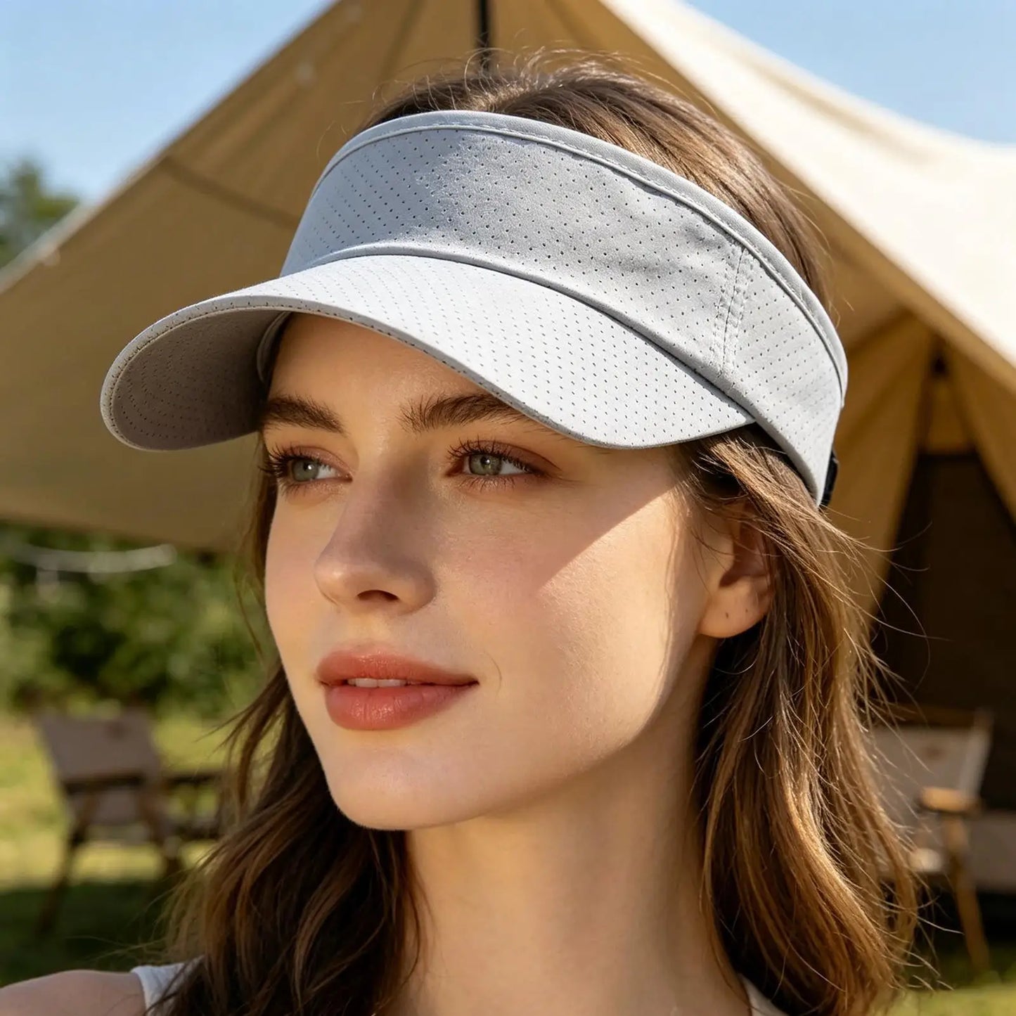 UV Sports Visor Hat – Unisex Adjustable Sun Cap for Golf & Running