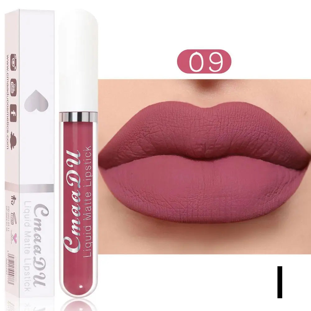 Waterproof Matte Liquid Lipstick – 18 Colors Long-Lasting Velvet Lip Glaze & Tint, Non-Stick Moisturizing (2.5ml) Peaceful Pleasures Health and Wellness 09
