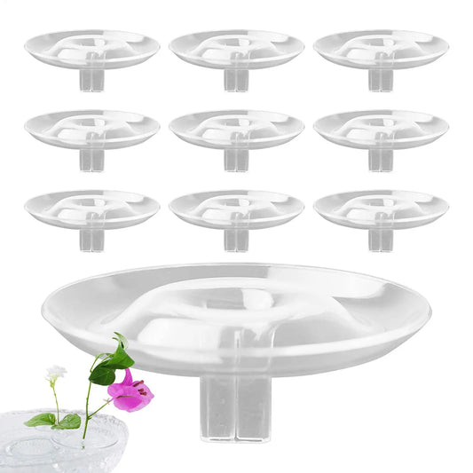 10pcs Transparent Stem Holder, Floating Floral Display Stand for Hydroponic Bowls Vases Fish Tanks, Home Decor Organizer Peaceful Pleasures Health and Wellness