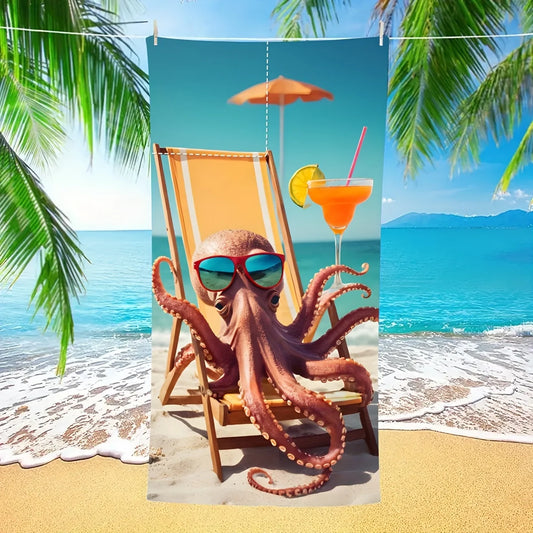 2-in-1 Foldable Beach Towel with Storage Bag | Printed Design Foldable Beach Towel Peaceful Pleasures Health and Wellness