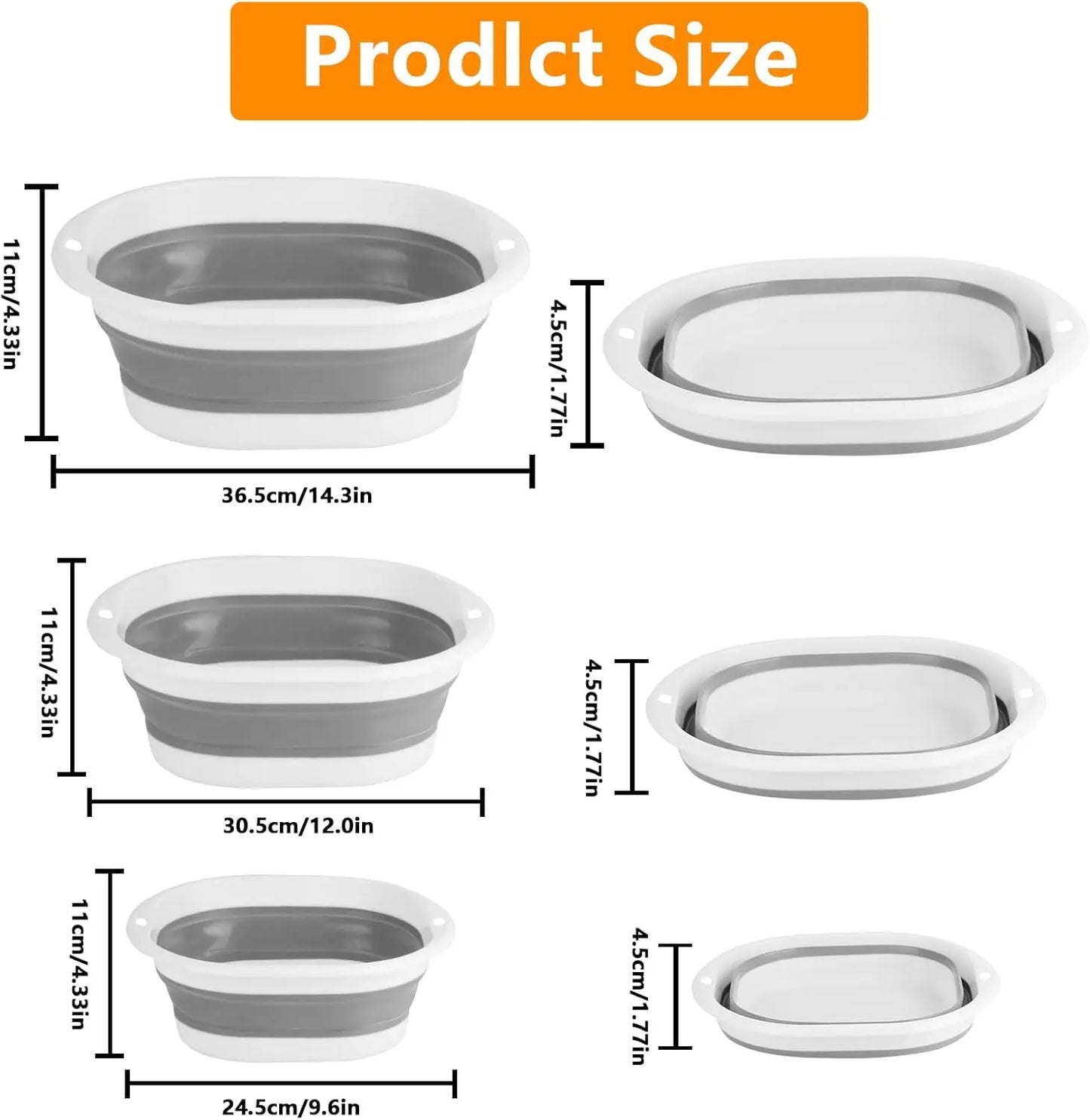 3-Piece Plastic Basin Set | Foot Soak, Wash & Storage Tubs