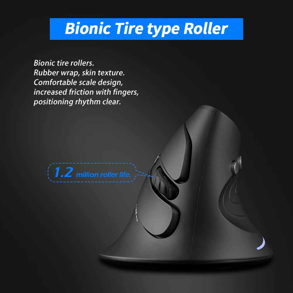 ZELOTES F-17 Vertical Ergonomic Wireless Mouse | 3 DPI, 6 Buttons