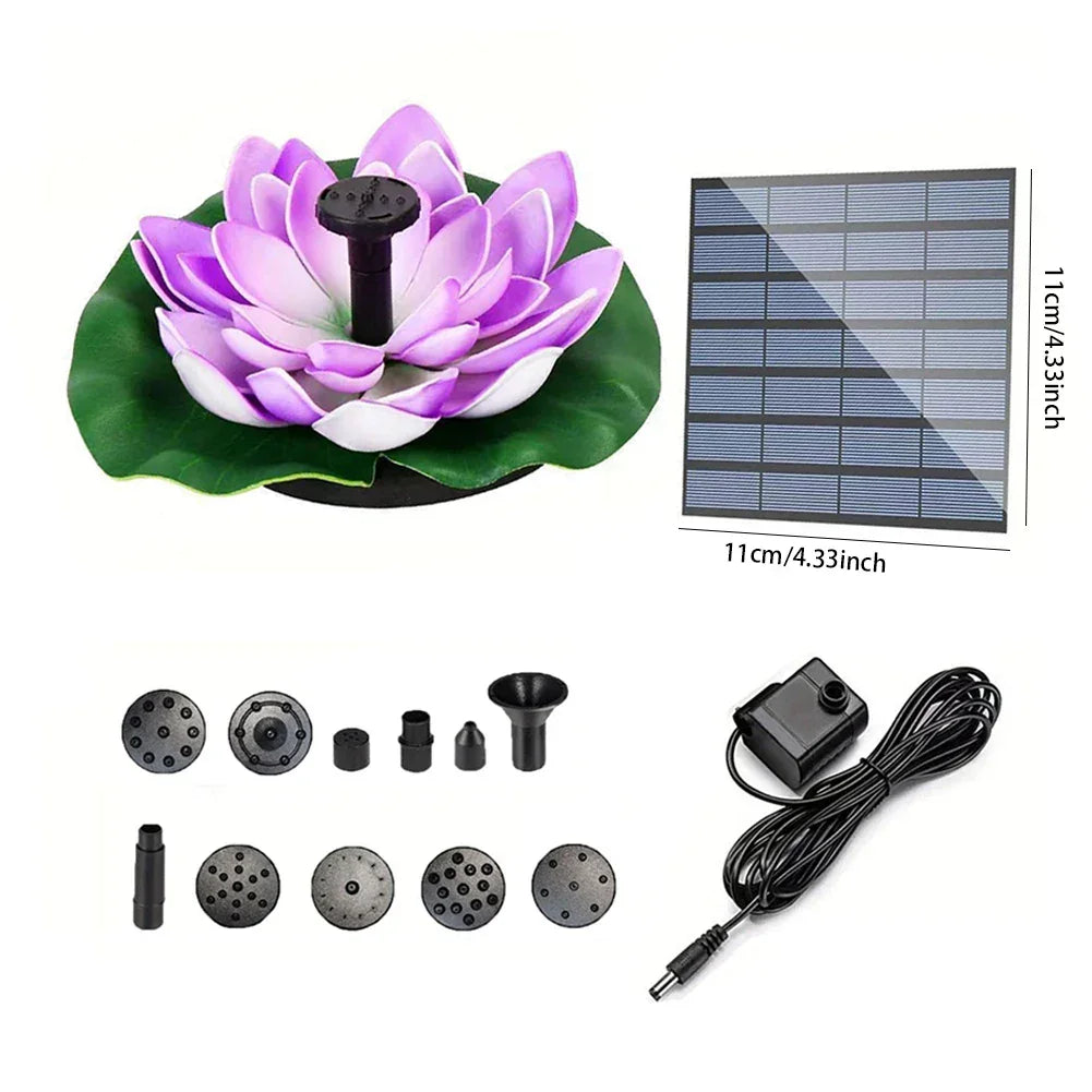 Lotus Solar Water Fountain – Floating Garden Fountain Peaceful Pleasures Health and Wellness