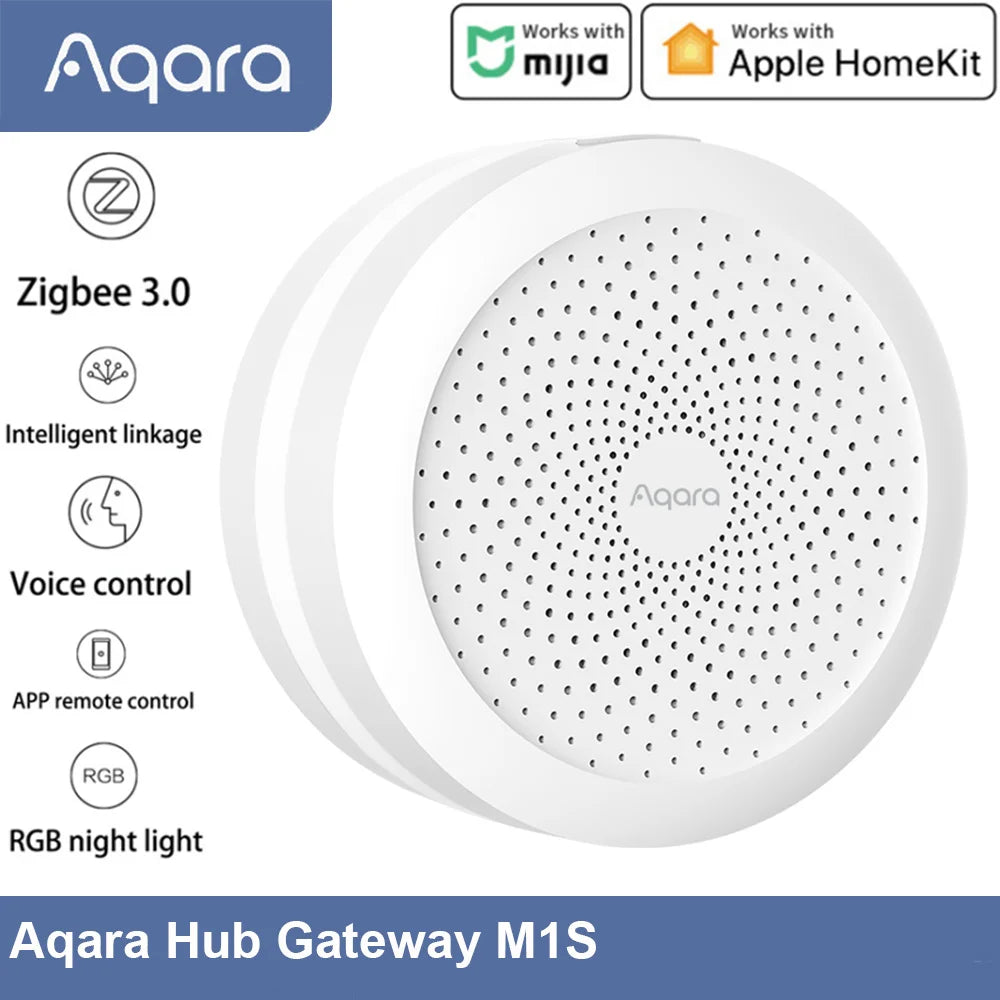 Aqara Smart Home Kits Zigbee Gateway Hub M1S Wireless Switch Lamp Door Motion Temperature Sensor for Mihome Homekit Peaceful Pleasures Health and Wellness Aqara Gateway