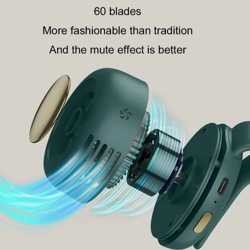 Clip-On USB Mini Bladeless Fan | 3-Speed Portable Travel Fan