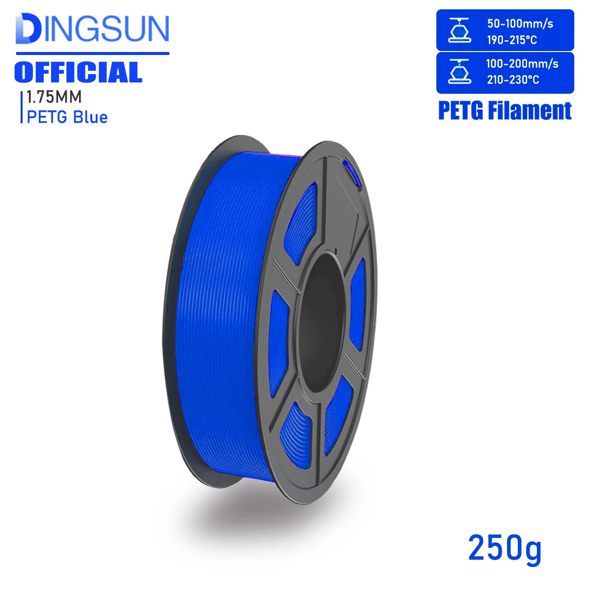DINGSUN 3D PETG Filament 1.75mm ±0.02mm | FDM Printer Spool