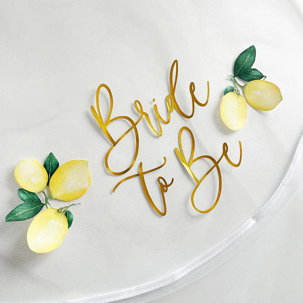 Lemon Bride To Be Veil | Bachelorette & Bridal Shower Gift