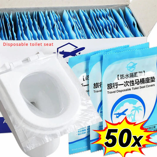 Disposable Toilet Seat Covers – Waterproof PE Travel Pack Disposable Toilet Cover Peaceful Pleasures Health and Wellness