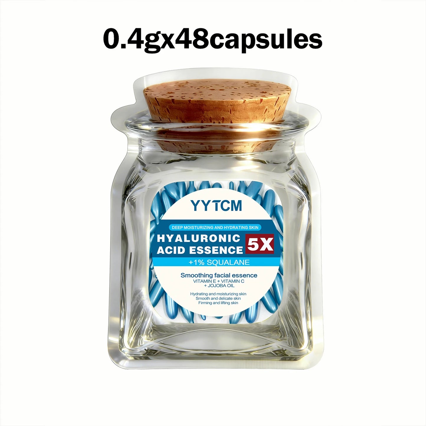 Hyaluronic acid deep moisturizing capsule essence, deep moisturizing and brightening skin essence 18/30/48/60/90/180capsules Peaceful Pleasures Health and Wellness 1bag 48capsules