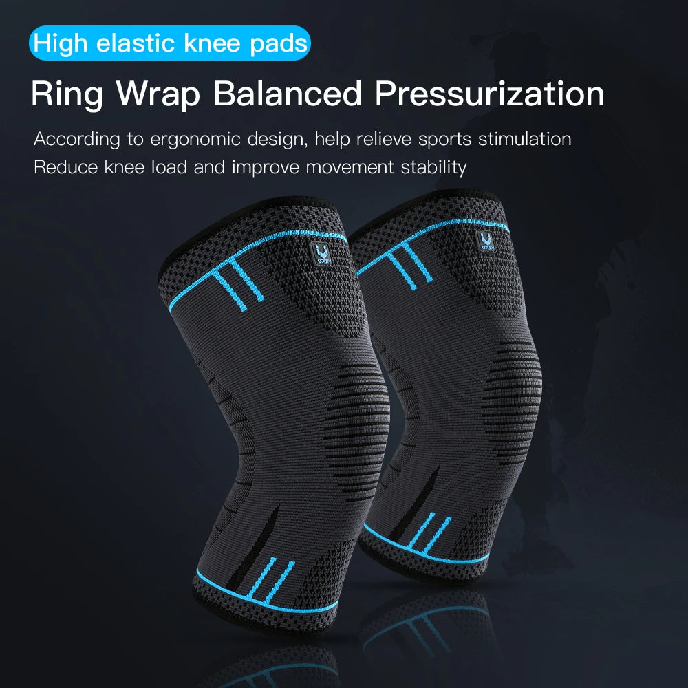 1 Pcs Compression Knee Support Sleeve Elastic Breathable Knee Pads Brace Springs Gym Sports Protector Basketball Volleyball Run Peaceful Pleasures Health and Wellness