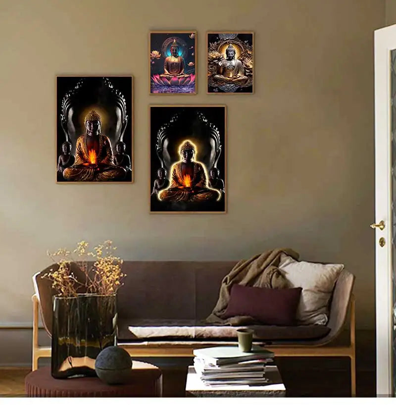 Buddha Canvas Wall Art | Unframed Buddhism Poster Print