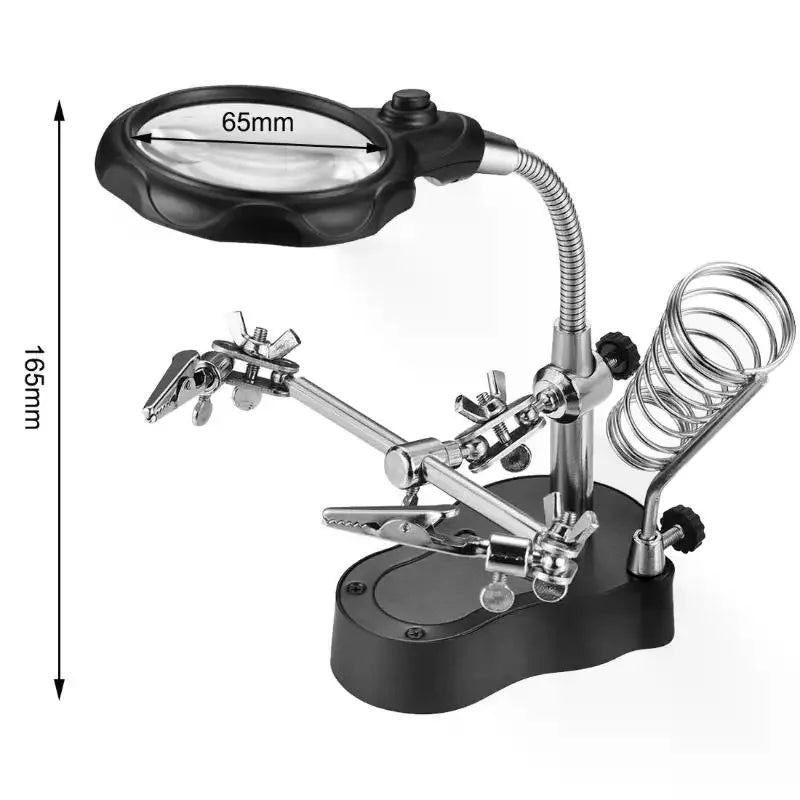 Soldering Helping Hand Clamp with LED Light & Magnifying Glass
