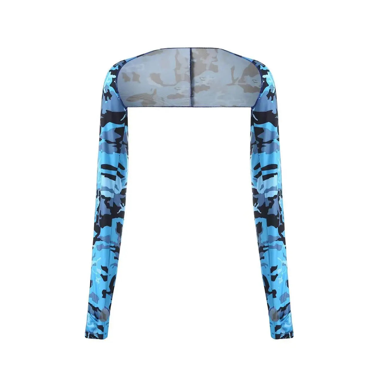 Cooling Shawl Arm Sleeves Sun Protection for Women Men with Finger Hole for Golfing, Driving, Riding, Fishing Peaceful Pleasures Health and Wellness Camouflage blue-2