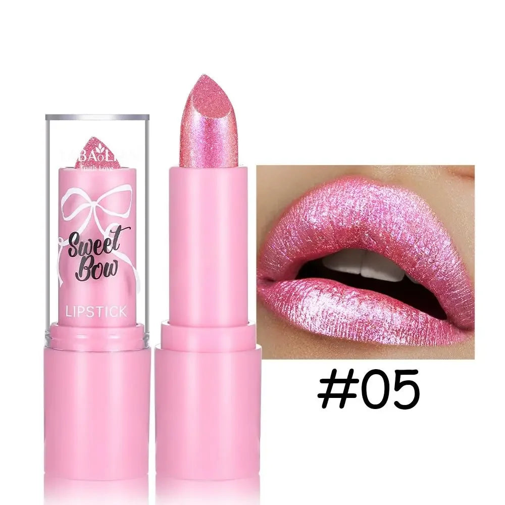 Metallic Glitter Lipstick — High Shine Shimmer Lip Color Lip Makeup Peaceful Pleasures Health and Wellness 05