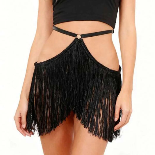 Women's Elastic Tassel Belt Party Dress Halloween Dance Costume Sexy Peaceful Pleasures Health and Wellness