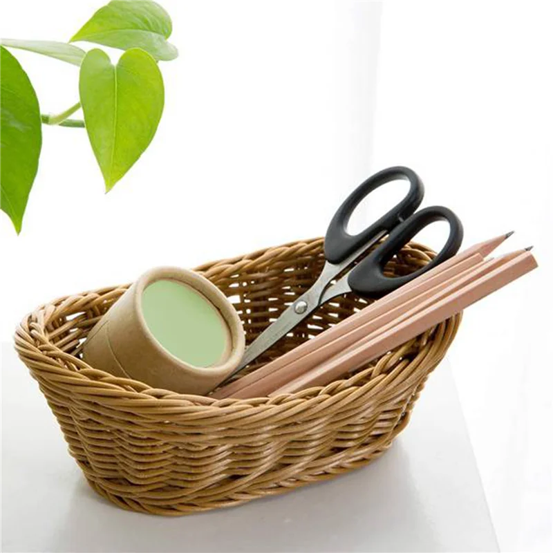 A36T-Wicker Woven Bread Basket Serving Basket Set Of 6,Storage Basket For Food Fruit Cosmetic Storage Table Top And Bathroom Peaceful Pleasures Health and Wellness