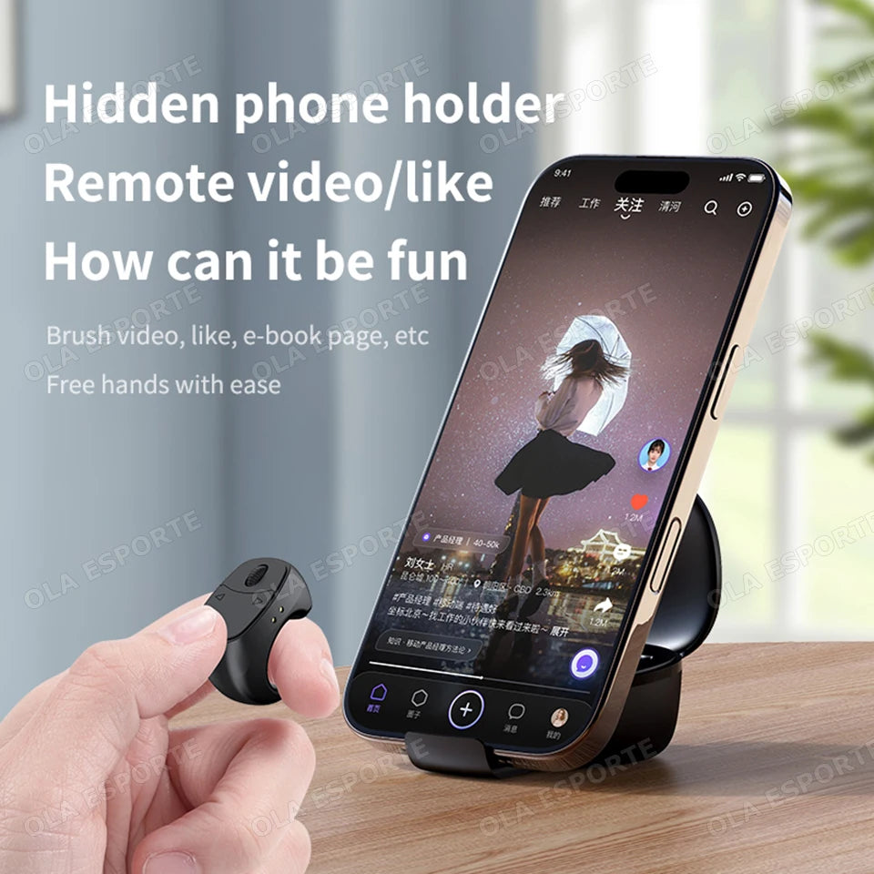 Bluetooth 5.3 Fingertip Scrolling Ring Remote – Selfie & Video Peaceful Pleasures Health and Wellness