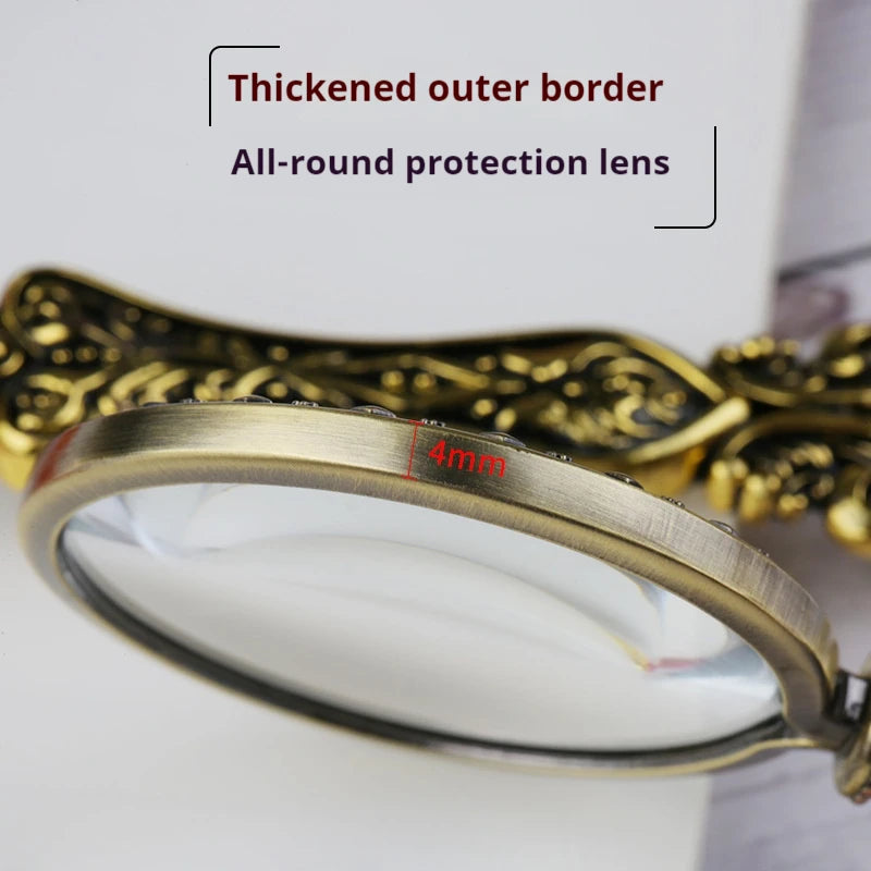 Vintage Metal Handle Reading Magnifying Glass, Portable Handheld Magnifying Glass Peaceful Pleasures Health and Wellness