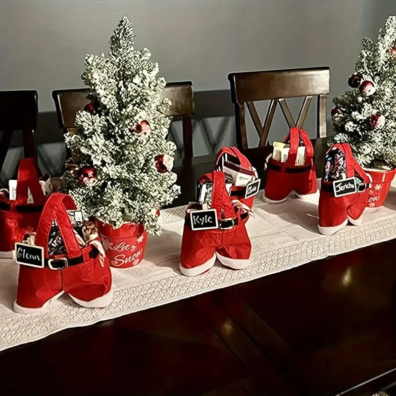 Christmas Santa Gift Bags | Reusable Candy Treat & Wine Tote