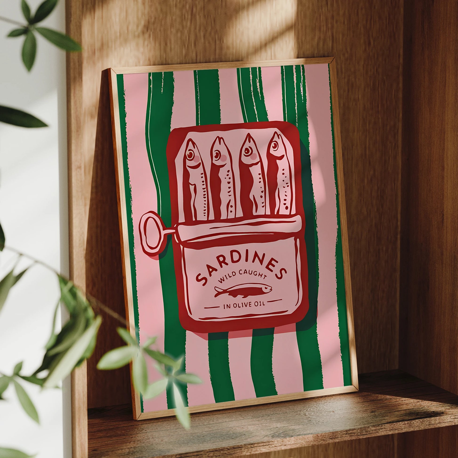 Vintage Cartoon Olive Oil Sardines Wall Art Prints Canvas Painting Poster Picture For Living BedRoom Home Decor Peaceful Pleasures Health and Wellness