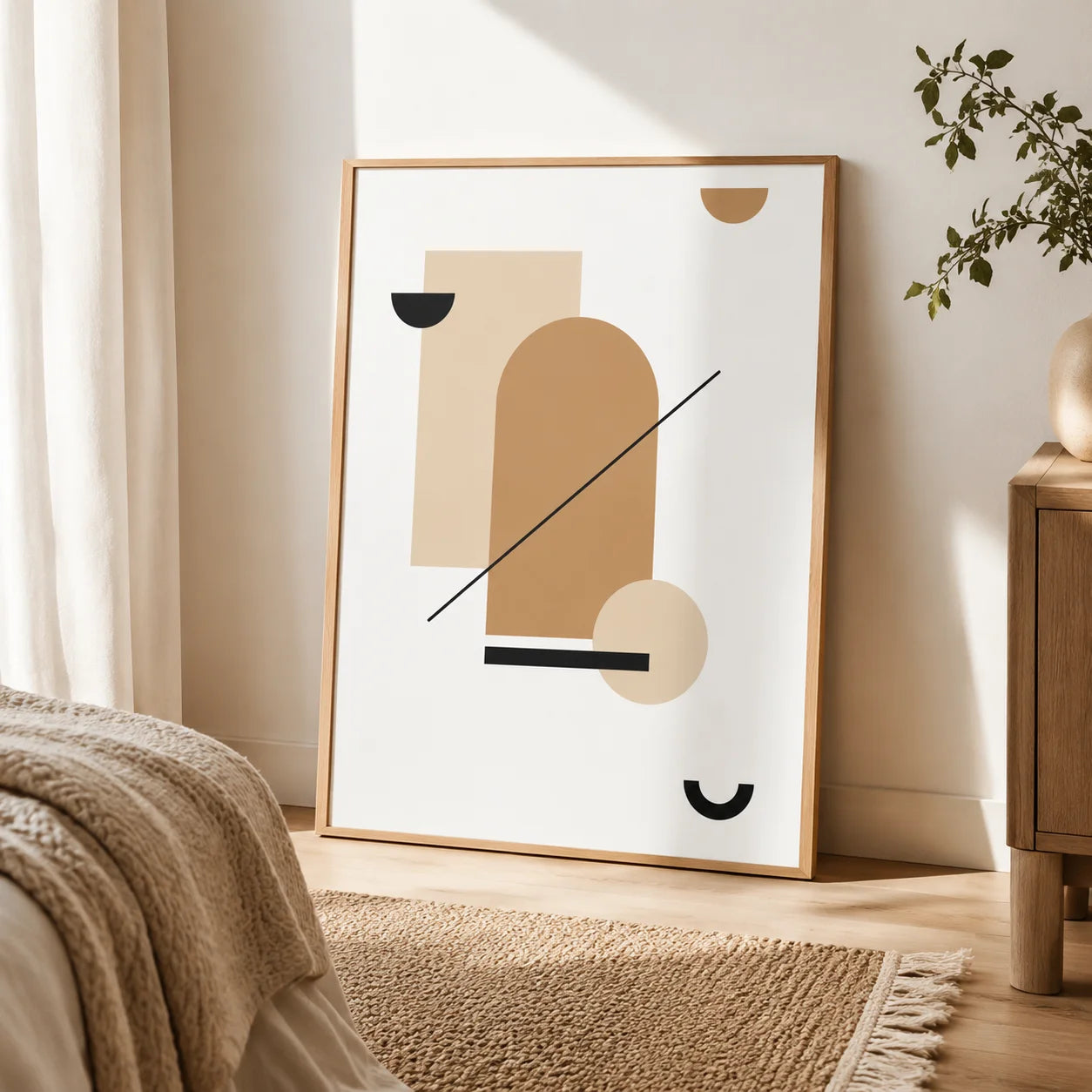 Abstract Boho Wall Art Fashion Woman Geometric Line Canvas Painting Modern Poster Prints For Living Room Bedroom Wall Decor Peaceful Pleasures Health and Wellness