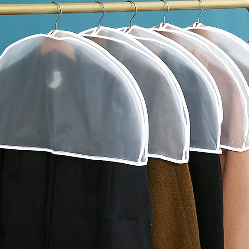 White Hanging Clothes Dust Covers Transparent Window Garment Storage Bags with Zipper Suit Dress Coat Protector for Wardrobe Peaceful Pleasures Health and Wellness 2pcs