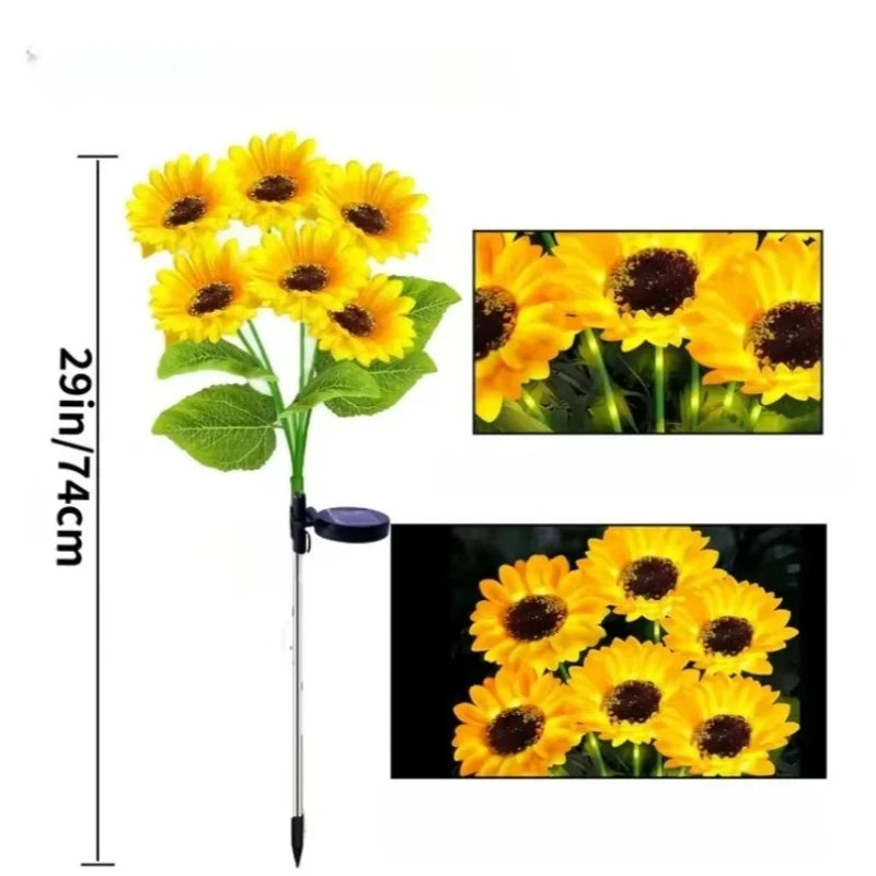 Solar Sunflower Garden Stake Light – Waterproof LED Lawn Lamp