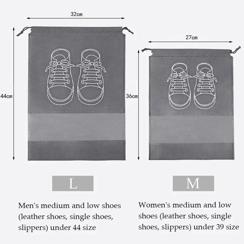 10-Pack Hanging Shoe Storage Bags | Non-Woven Closet Organizer