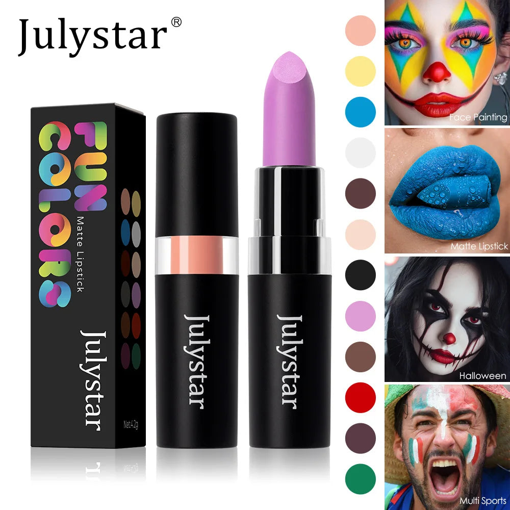 12-Color Waterproof Matte Lipstick – Bold Halloween Lip Color
