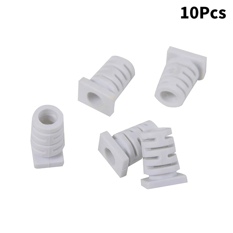 10pcs Rubber Strain Relief Cord Boot Protector Wire Cable Sleeve 5.0mm Cable Gland Connector For Power Tool Cellphone Charger Peaceful Pleasures Health and Wellness White