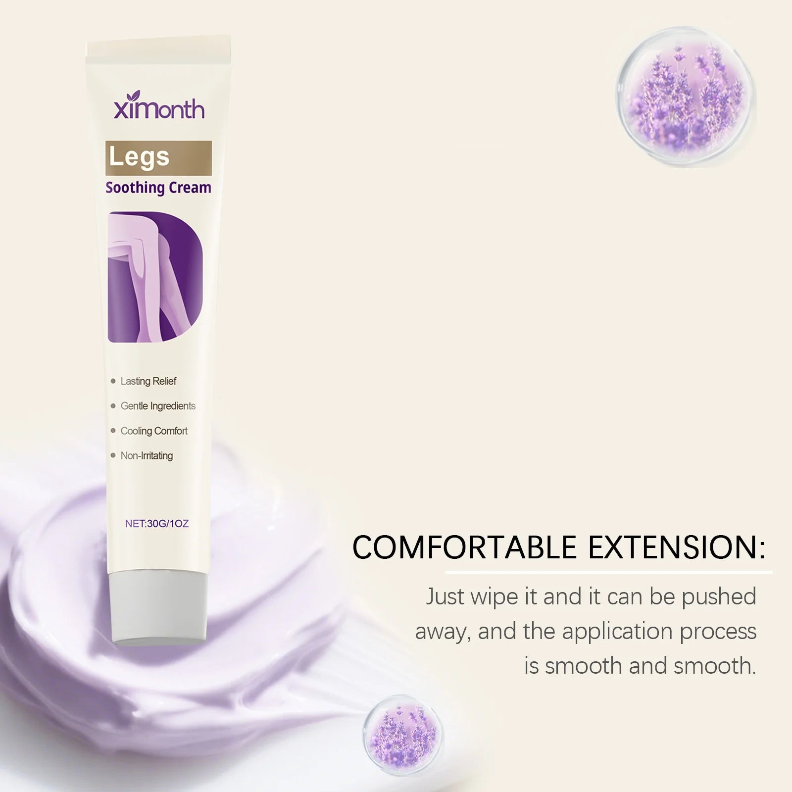 Leg Soothing Cream Relieve Muscle Pain Repair Leg Soreness Swelling Moisturizing Smoothing Refreshing Varicose Vein Relief Cream Peaceful Pleasures Health and Wellness