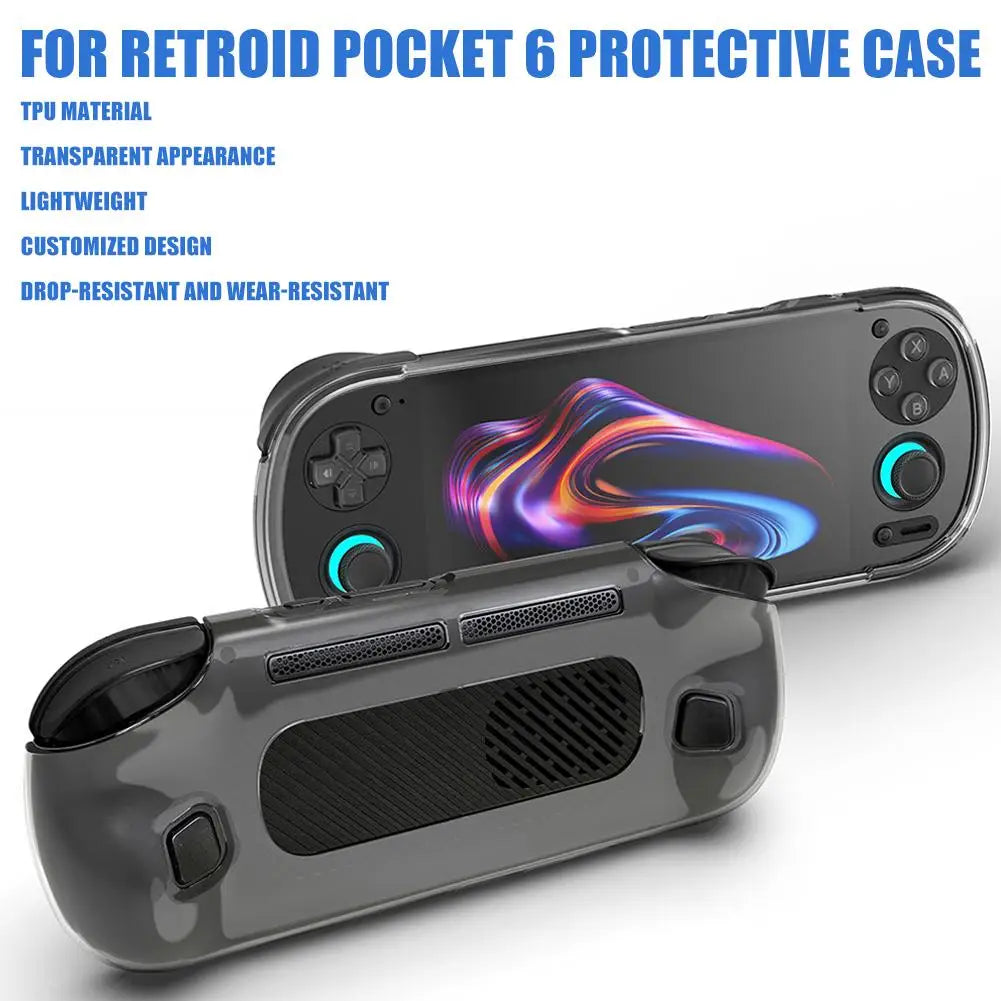 For Retroid Pocket 6 Transparent TPU Soft Silicone Case For Gaming Handheld Accessories Peaceful Pleasures Health and Wellness