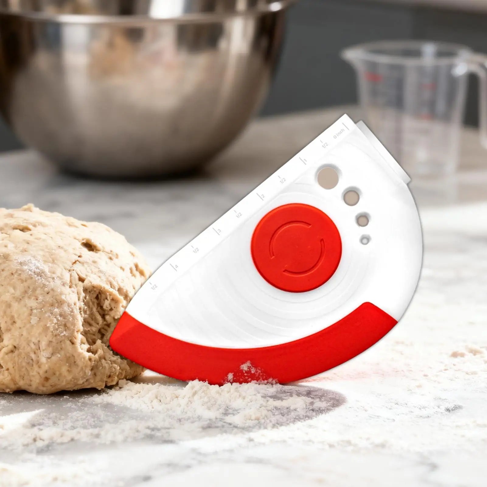5-in-1 Dough Scraper Bowl Cooking Spatula Silicone Bowl Scraper for Household Kitchen Bread Dinning Dough Pastry Pizza Cake Peaceful Pleasures Health and Wellness