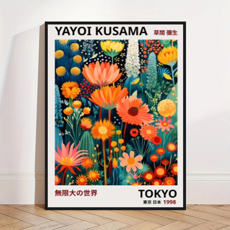 Yayoi Kusama Abstract Pumpkin Canvas Wall Art Print | Unframed