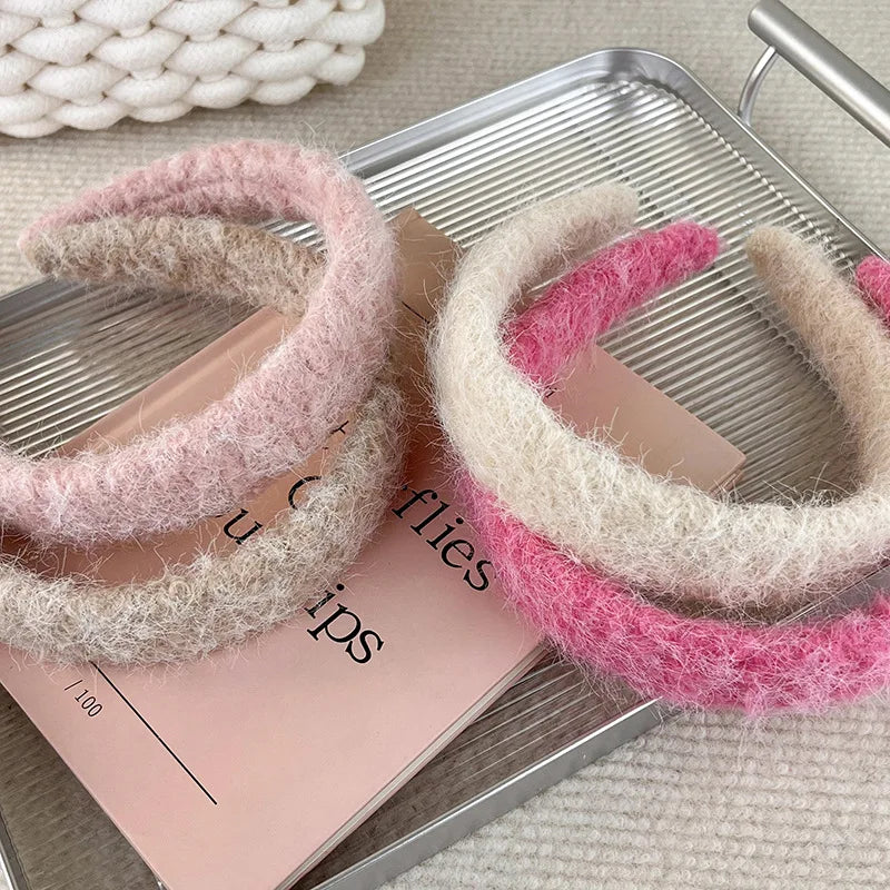 Autumn Winter Imitation Mink Fur Headband for Women Thickened Wide Band Hair Hoop Solid Color Warm Headwear New Hair Accessory Peaceful Pleasures Health and Wellness