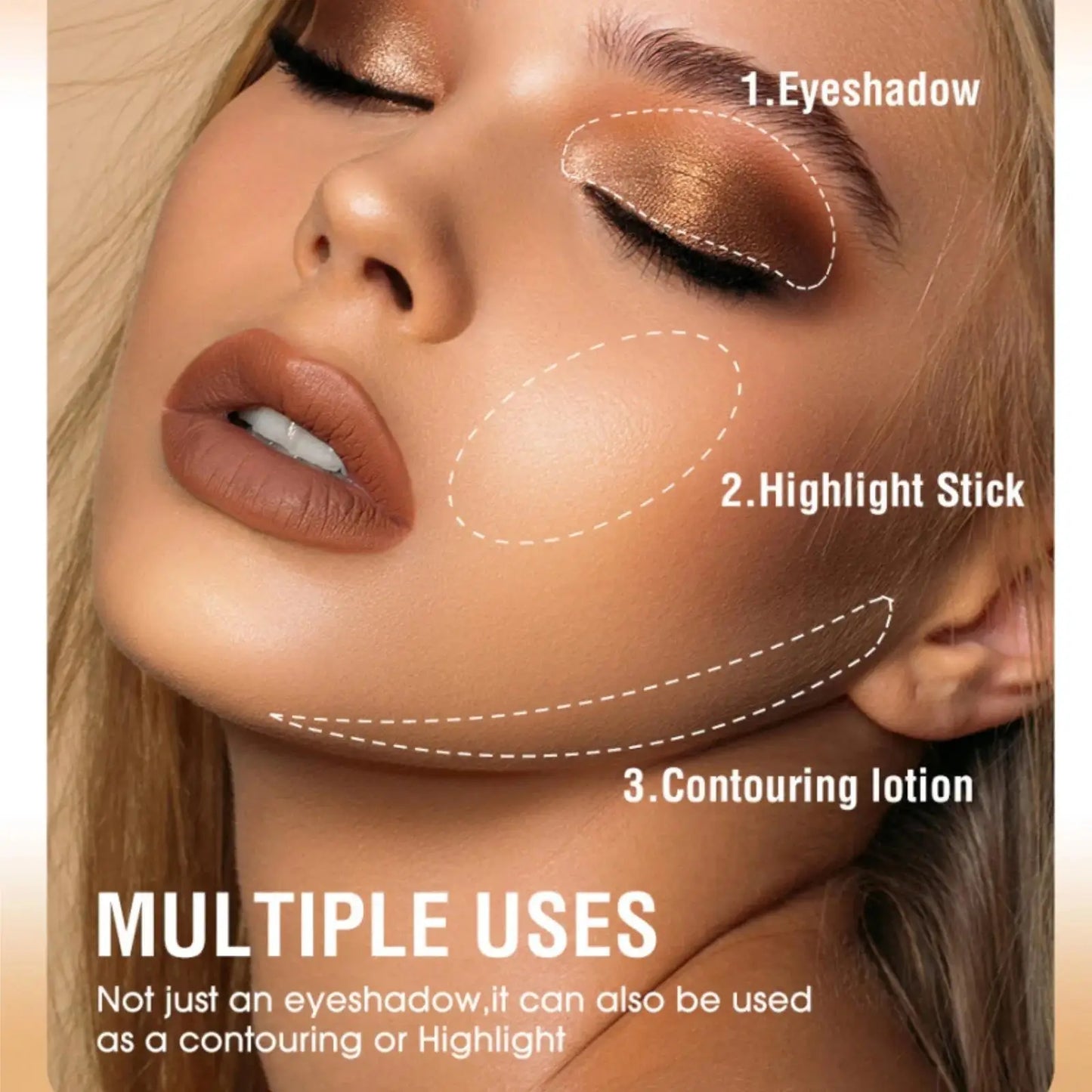 Langmanni 16 Metallic Eyeshadow Sticks – 8 Colors, Waterproof