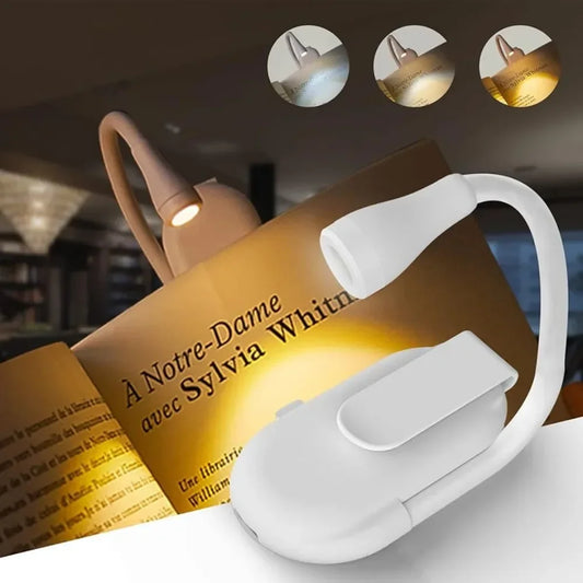 USB Rechargeable Book Light | 3 Colors & Stepless Dimming LED LED Book Light Peaceful Pleasures Health and Wellness White