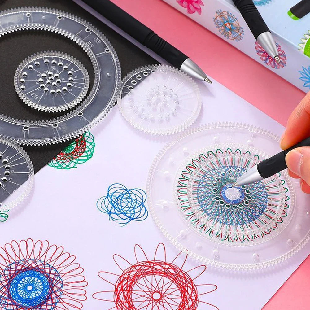 22-Piece Spirograph Ruler Set – Geometric Drawing Art Tool Kit