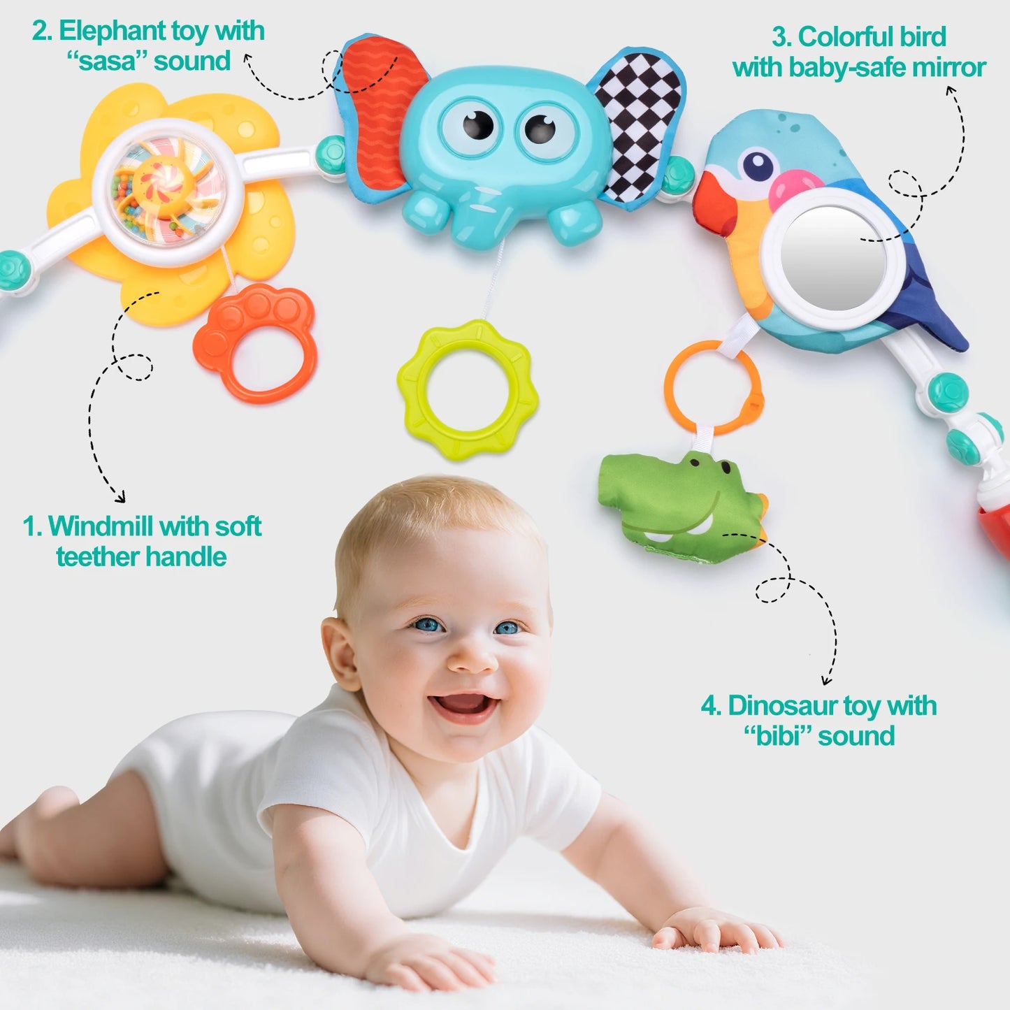 Baby Stroller Arch Toys Bouncer Toy Pram Activity Fine Motor Skills